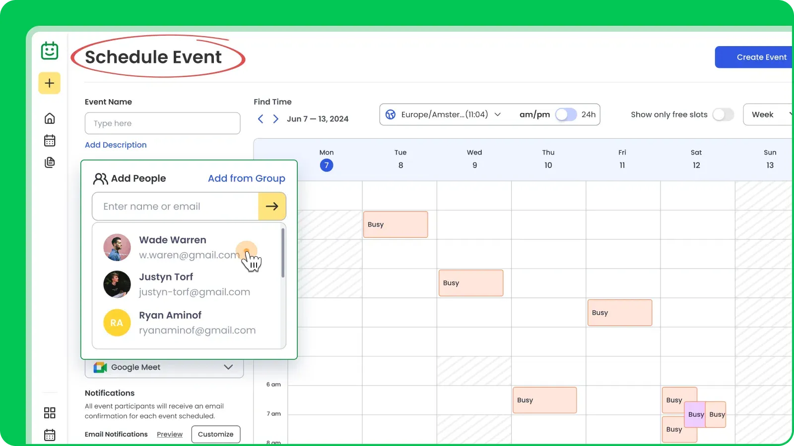 Create Group Events Without Predefined Groups