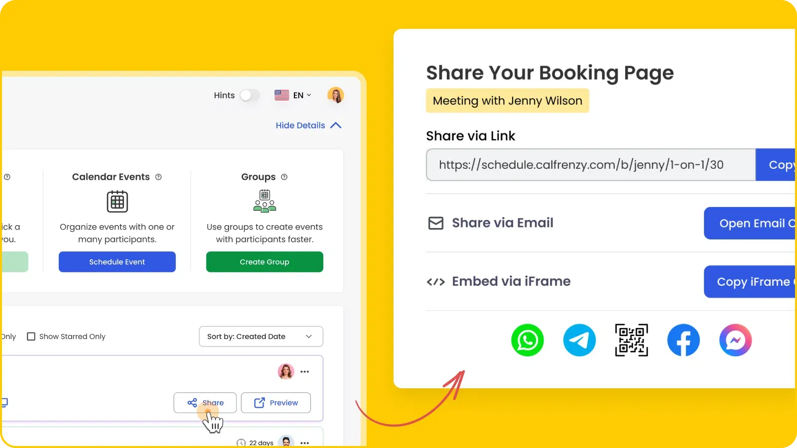 Enhanced Booking Link Sharing and Preview Tools