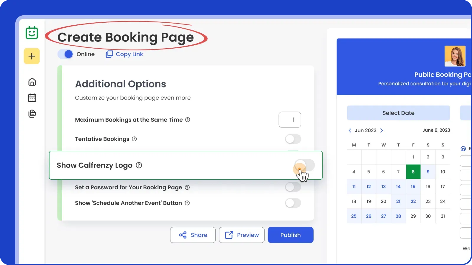 Remove Calfrenzy Branding from Booking Pages (Premium Feature)