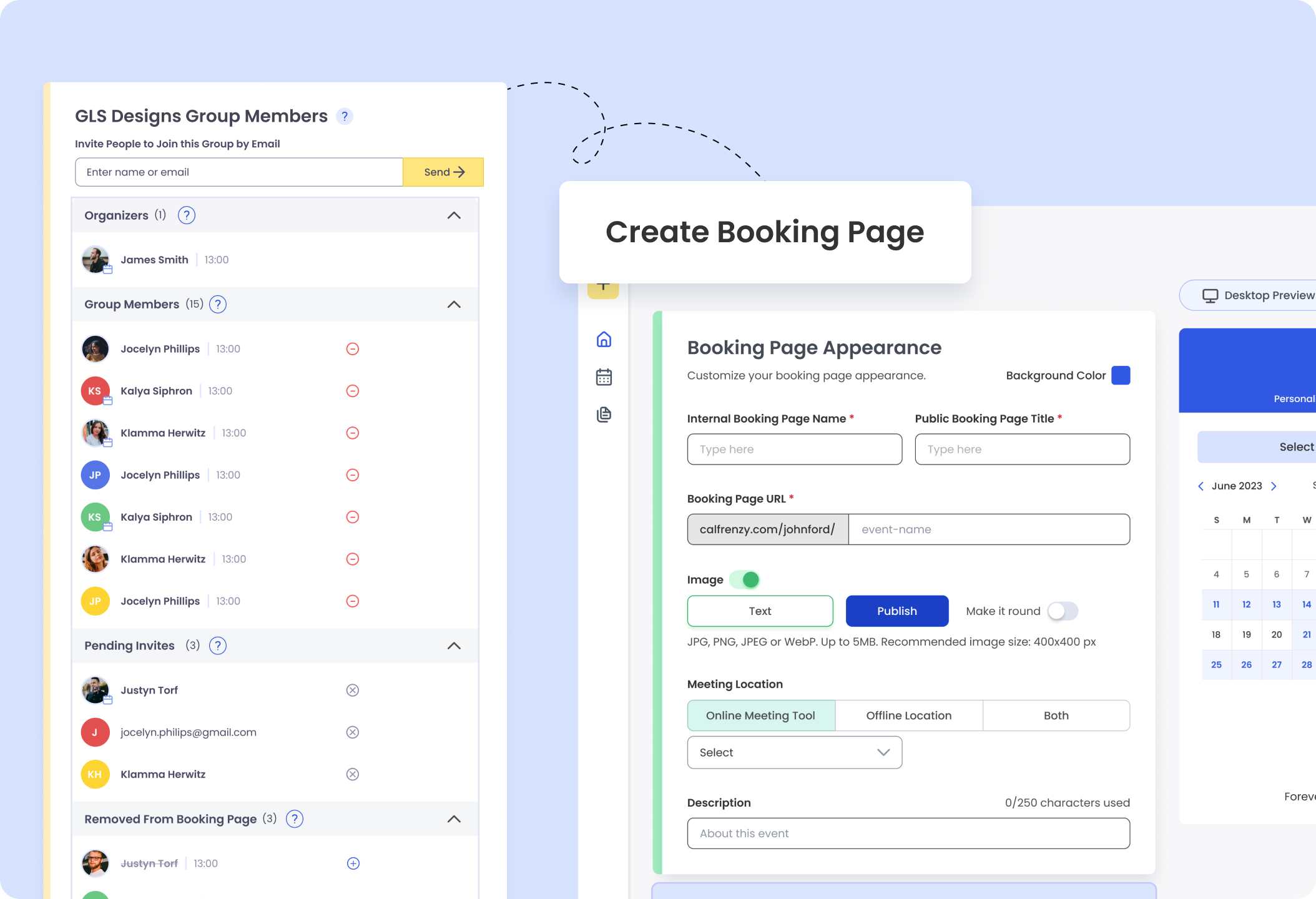 Group to 1 booking pages