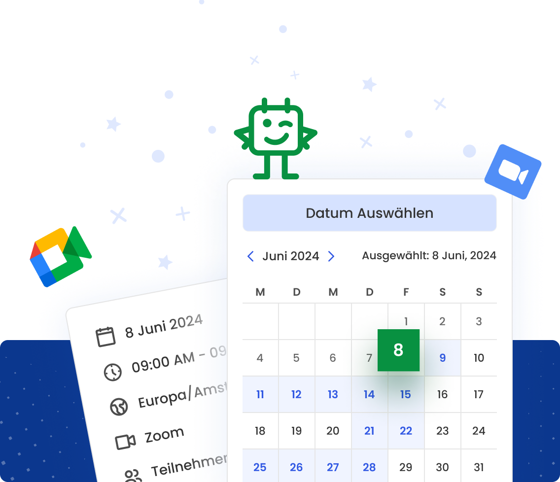 Das Calfrenzy-Dashboard präsentiert Terminplanungsfunktionen für eine mühelose Meeting-Verwaltung.