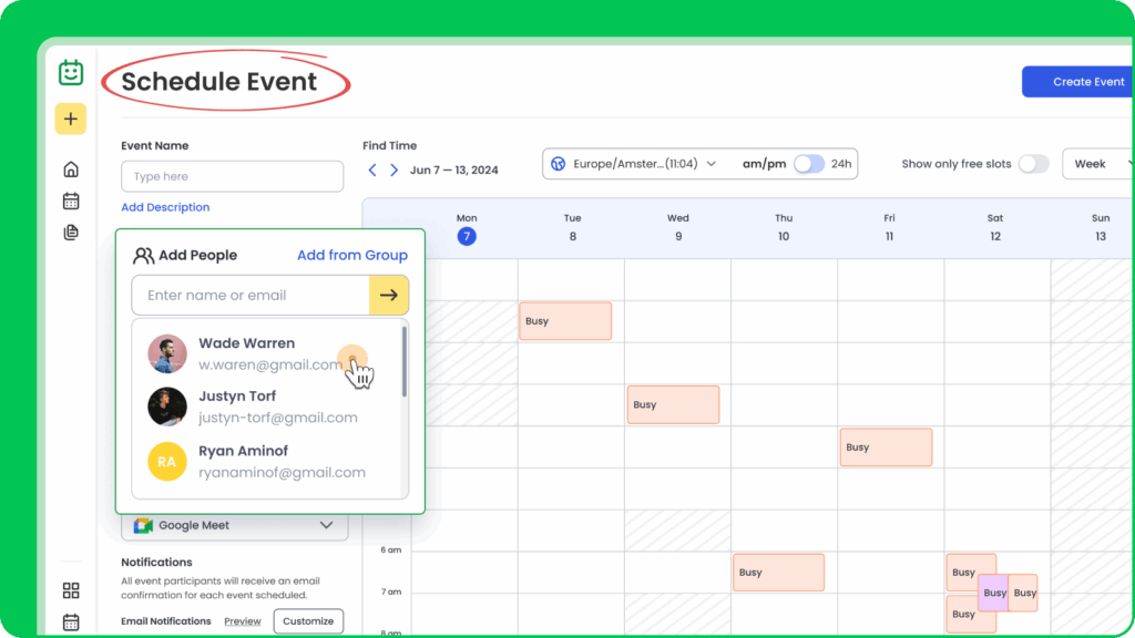 Create Group Events Without Predefined Groups
