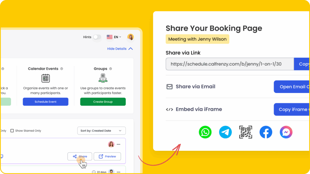  Enhanced Booking Link Sharing and Preview Tools