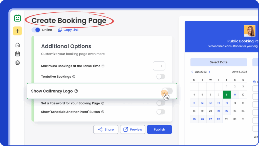 Remove Calfrenzy Branding from Booking Pages (Premium Feature)