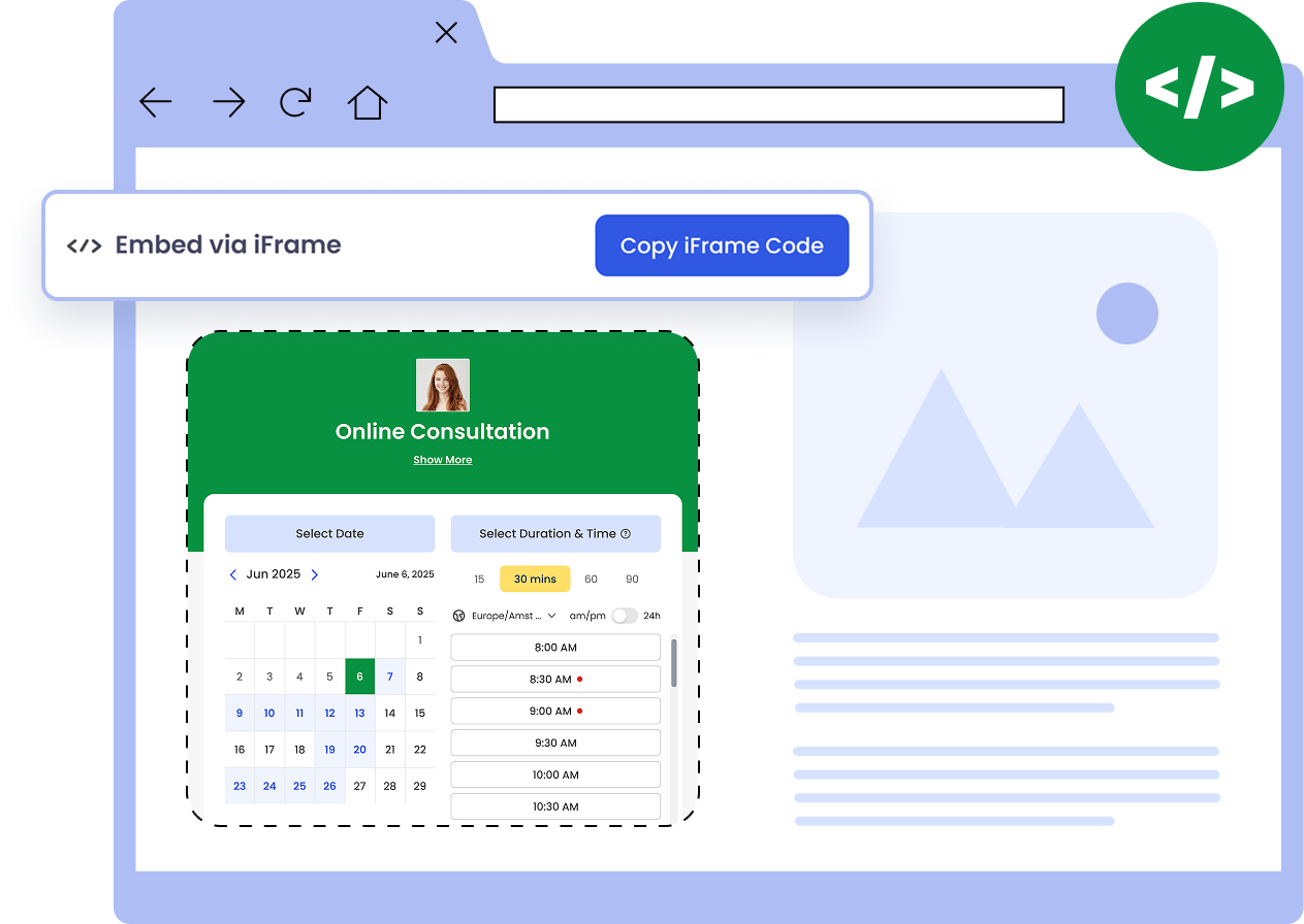 Add a Booking Widget to Your Website — No Code Required