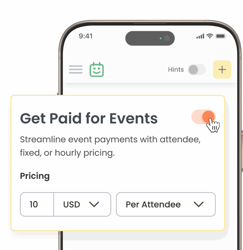 Smartphone displaying a booking confirmation screen with the Calfrenzy logo, emphasizing mobile-friendly scheduling.