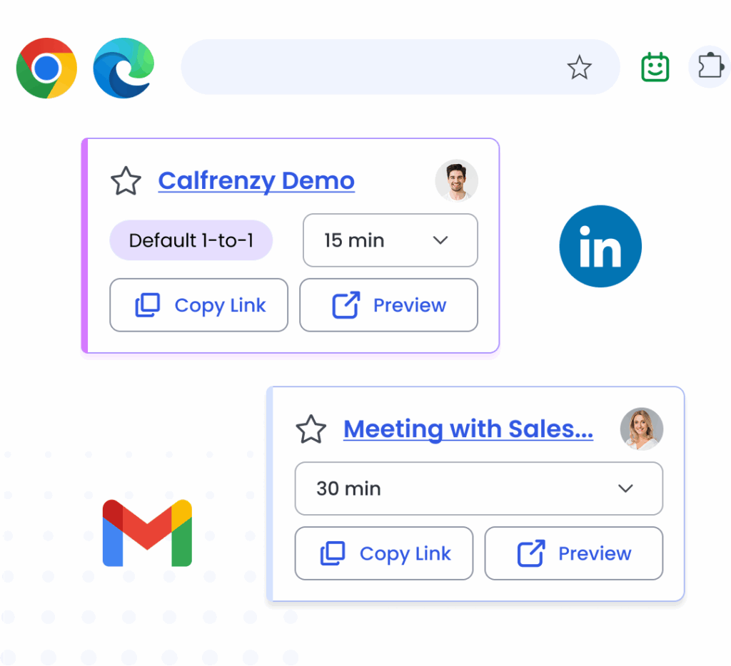 Calfrenzy extension injecting booking links into Gmail compose