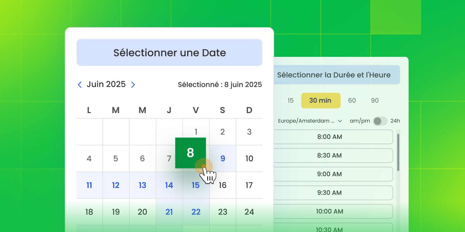 Interface du logiciel de planification Calfrenzy adaptée aux petites entreprises.