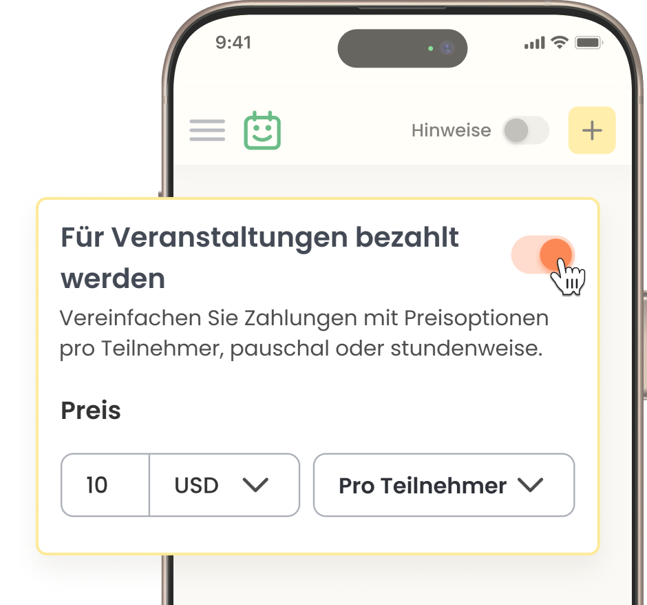 Smartphone mit Buchungsbestätigung und Calfrenzy-Logo – zeigt mobilfreundliche Terminplanung.
