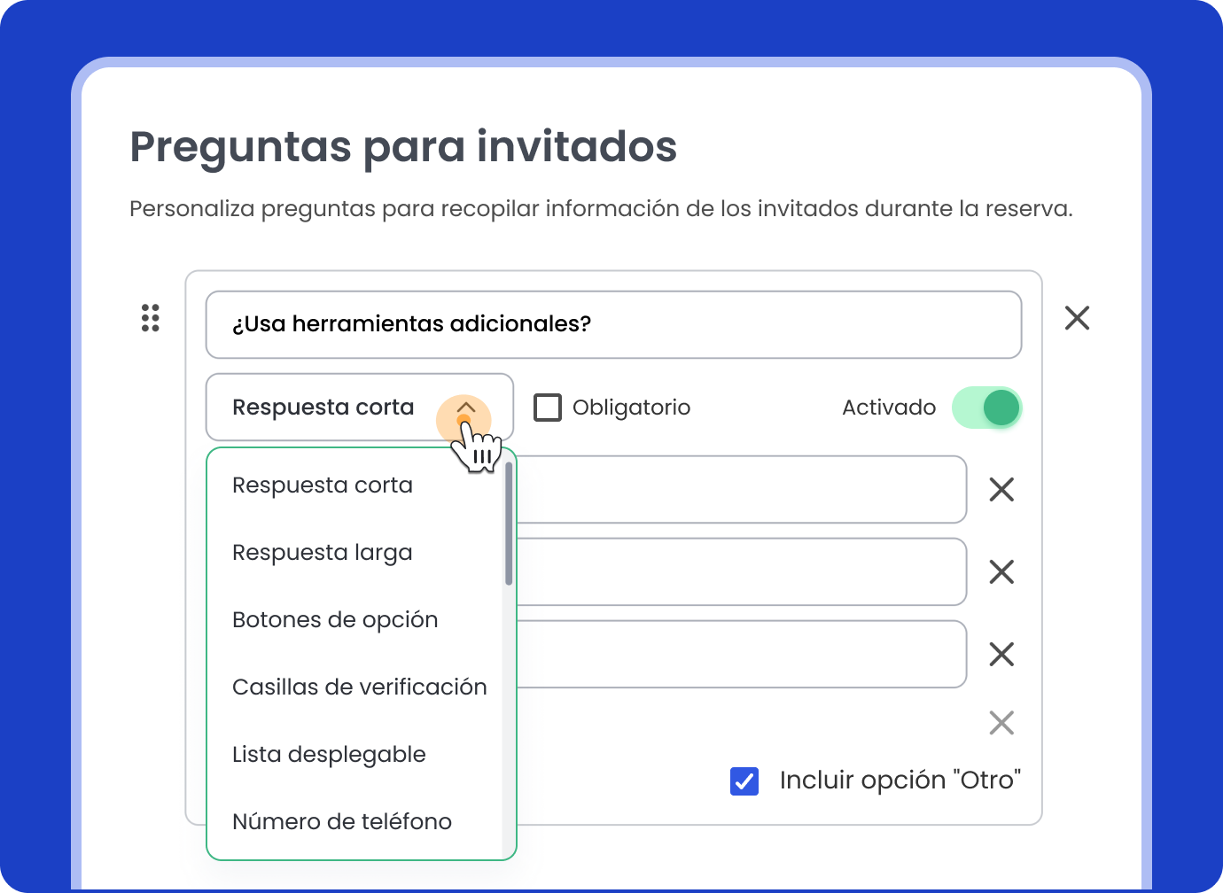 Preguntas para quien reserva