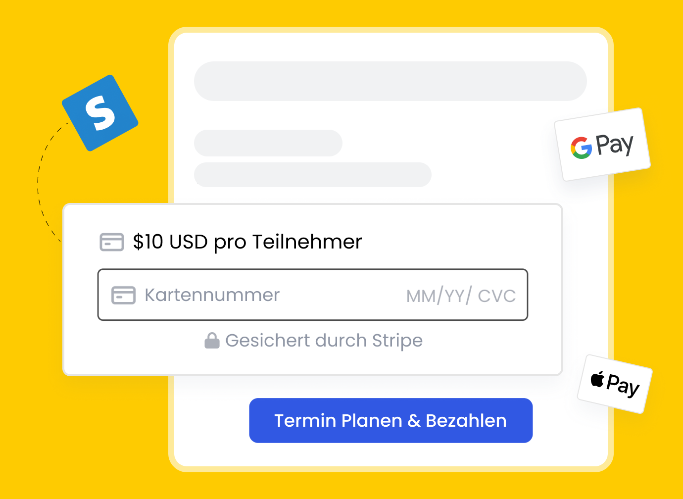 Bild mit der Option für Online-Zahlungen über die Stripe-Integration. 