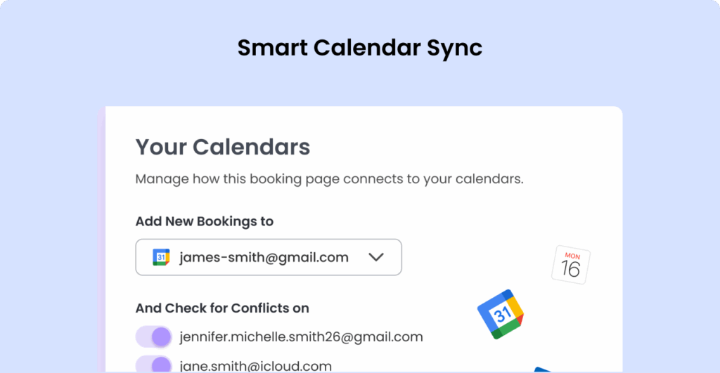 calendar sync options for music teachers connecting bookings to Google Outlook and iCloud calendars