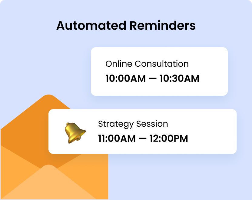 coaching reminders showing online consultation and strategy session times