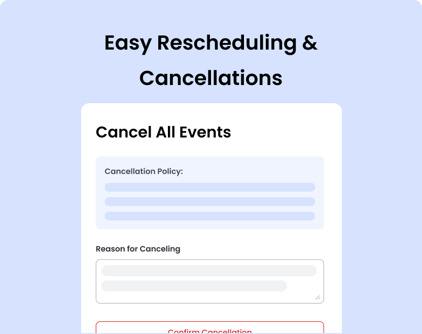 Nail salon cancellation and rescheduling page showing policy options.