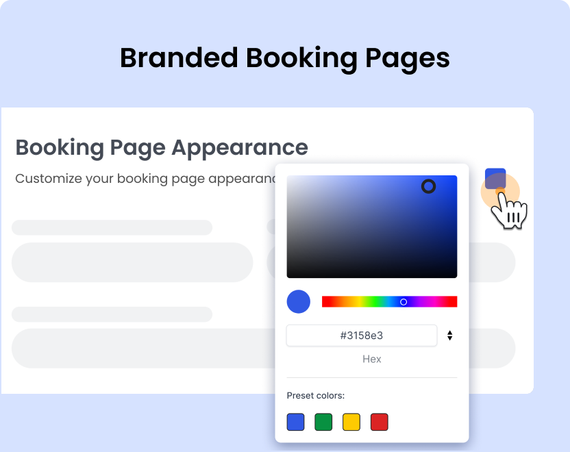 Design editor for nail salon booking page with color and branding settings.