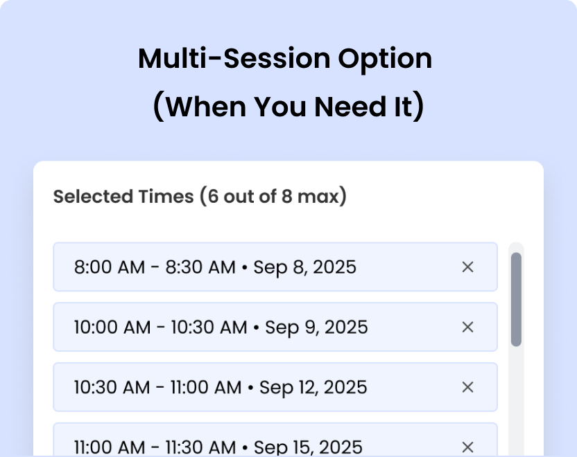 multi-session booking for photographers software